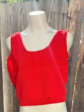 St. John vintage Red Knit Tank Top size large
